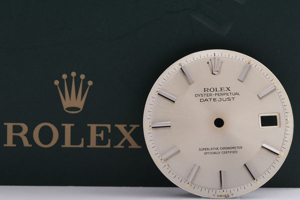 Load image into Gallery viewer, Rolex Mens Datejustsilver Stick Dial for 1601 - 1603 FCD14918
