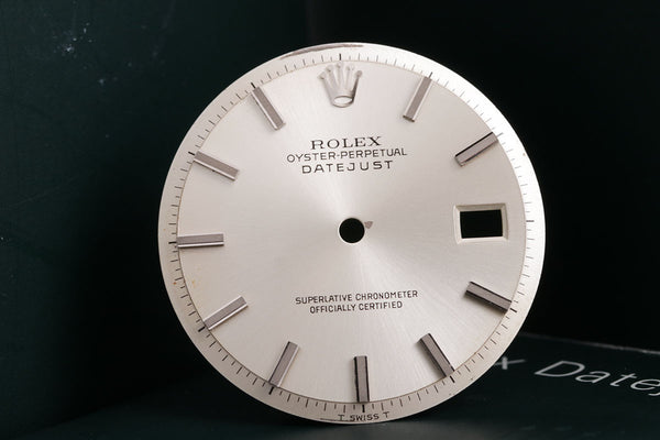 Load image into Gallery viewer, Rolex Mens Datejust Silver Stick Dial for 1601 - 1603 FCD15182
