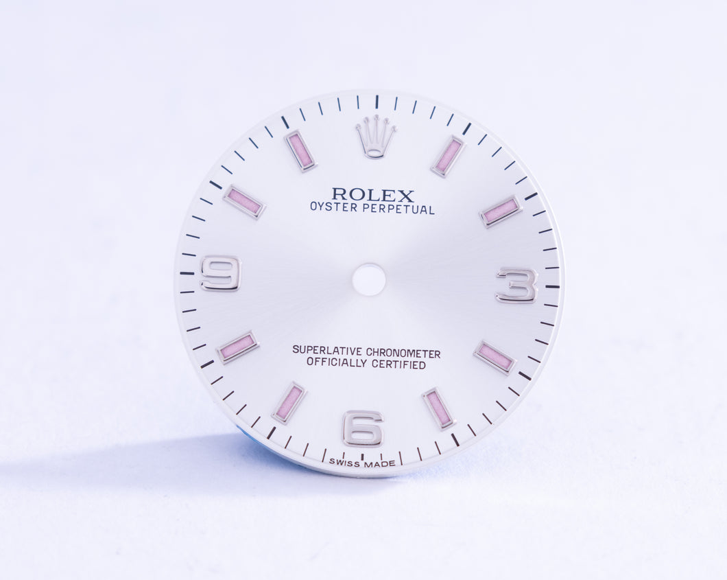 Rolex Midsize silver Arabic PINK Sticks dial for model 177200 FCD20663