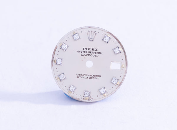 Load image into Gallery viewer, Rolex LadiesDamaged Silver Diamond dial for model 6917 - 69179 - 69174 FCD20678
