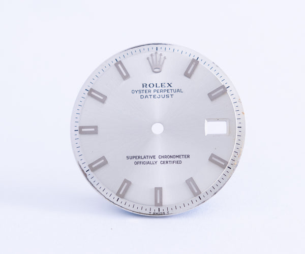 Load image into Gallery viewer, Rolex Datejust Silver Wide Boy Marker dial for model 1601 FCD21040
