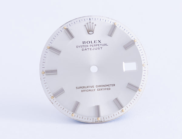 Load image into Gallery viewer, Rolex Datejust Silver Wide Boy Marker dial for model 1601 FCD21042
