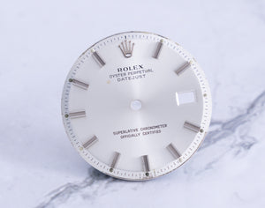 Rolex Datejust Silver Wide Boy Marker Dial for model 1601 - 1603 FCD21749